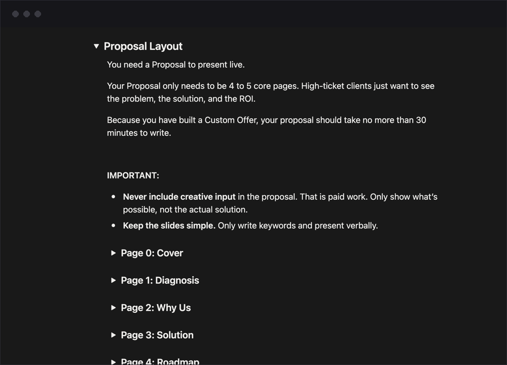 Proposal Layout